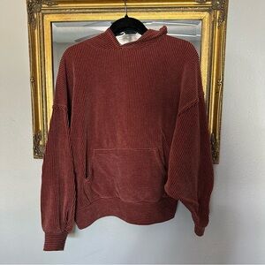 Pink Lily Rust Ribbed Hoddie